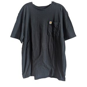 Carhartt T-Shirt Men's Large Tall LT Short Sleeve Pocket Relaxed‎ Black 101125